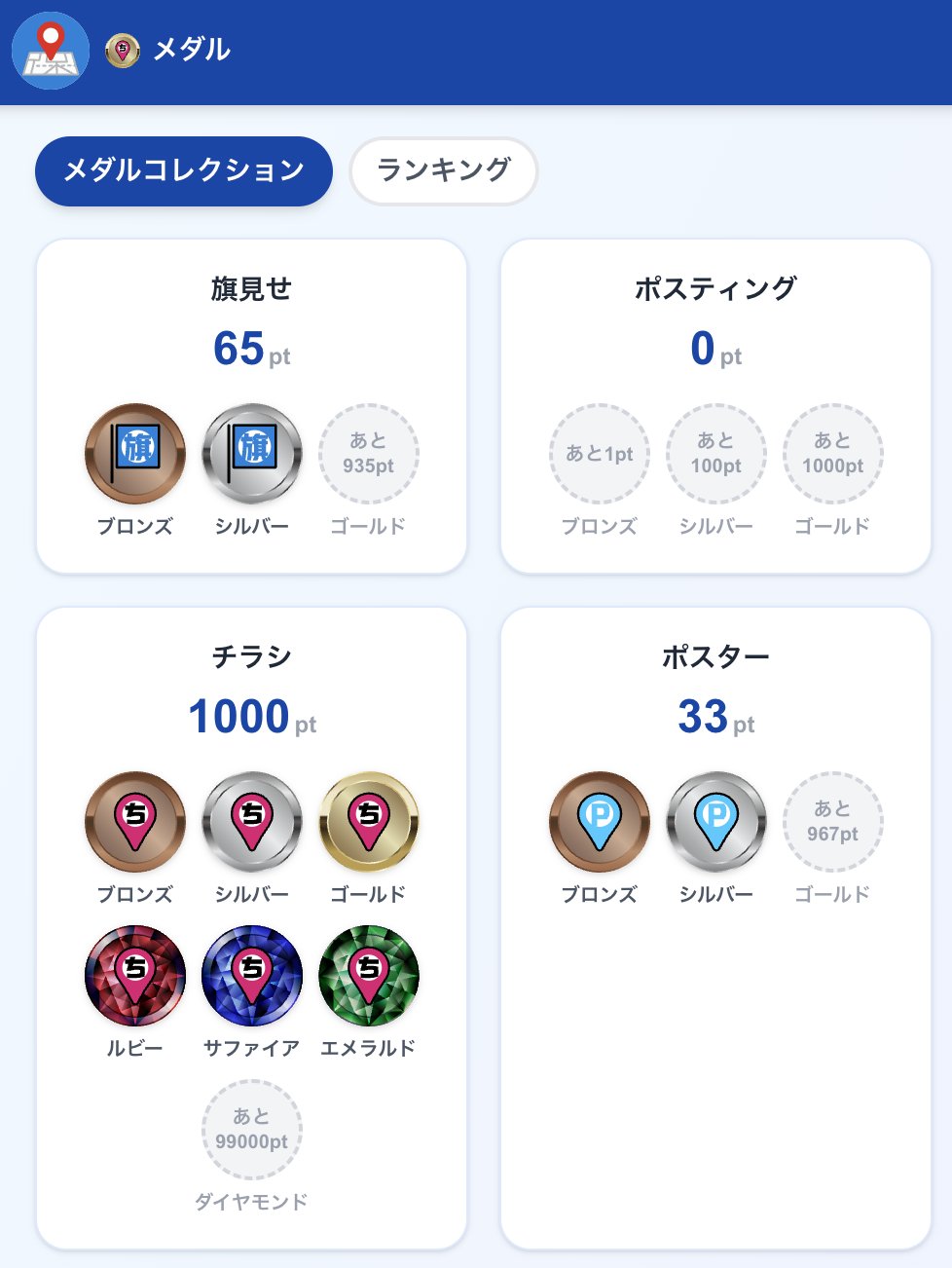 保守党BLUE ―「メダル」機能と位置ゲーをリリース