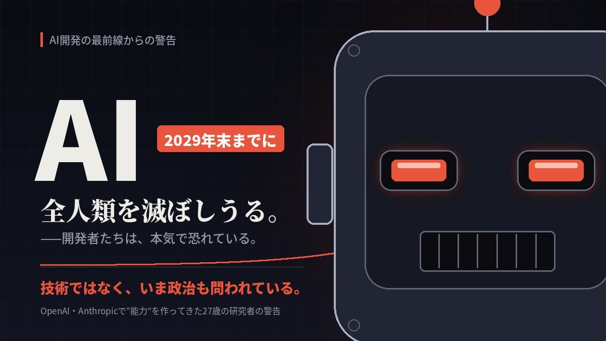 AI 2029年末までに全人類を滅ぼしうる